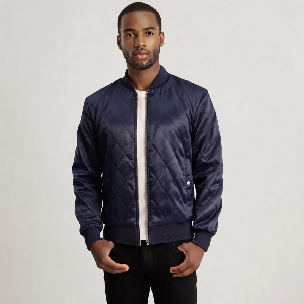 Danson Quilted Blue Hybrid Varsity Jacket – Men’s Modern Style
