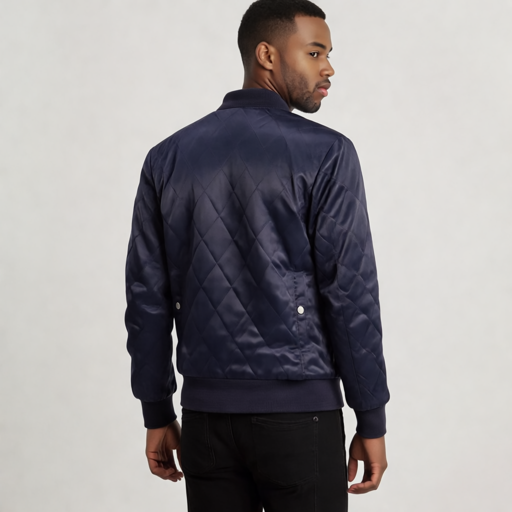Danson Quilted Blue Hybrid Varsity Jacket – Men’s Modern Style