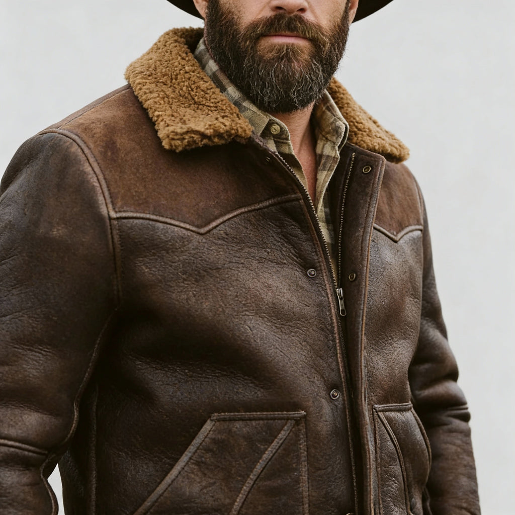 Classic Jackson Shearling Leather Jacket for men